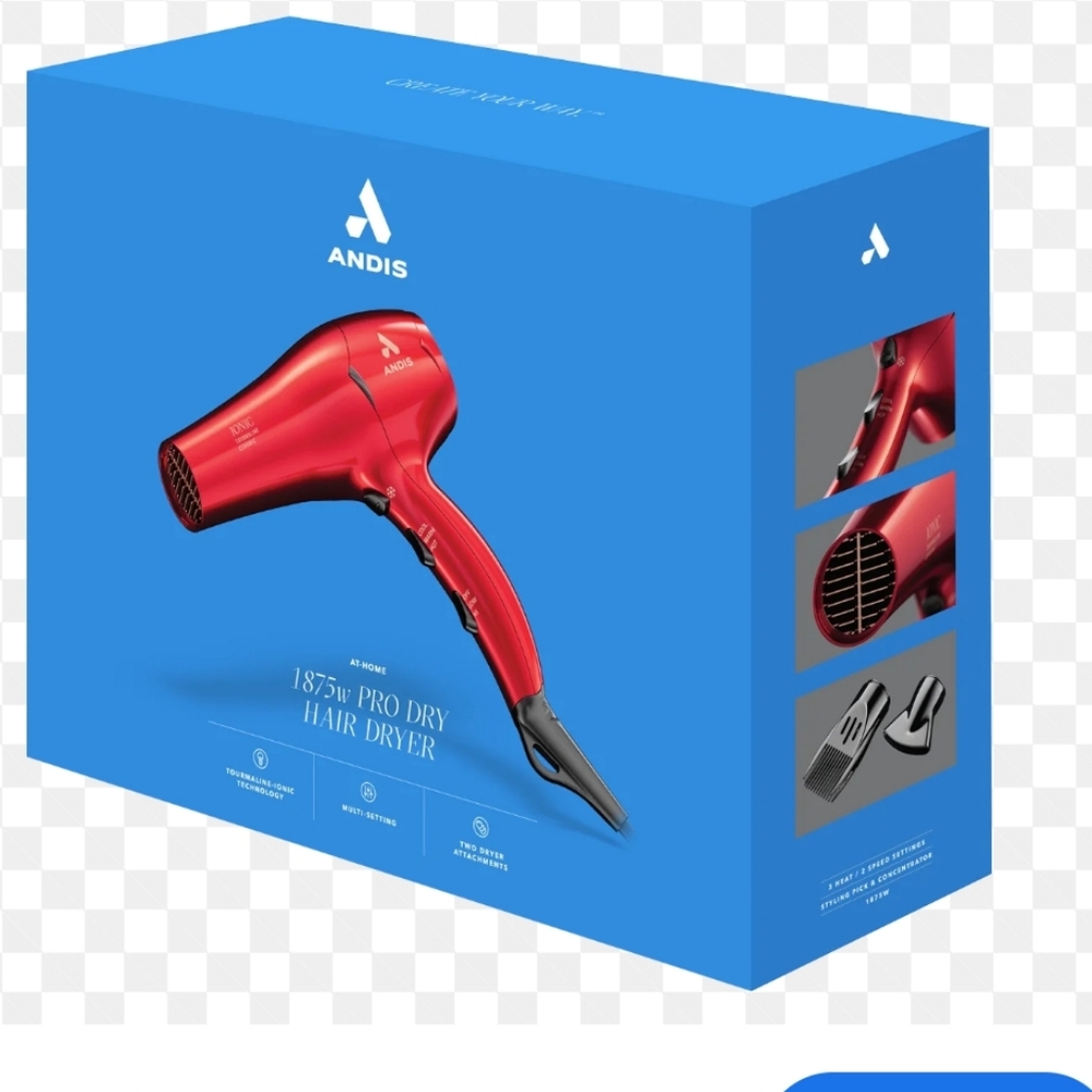 Andis 1875w Ionic Red Pro Dry Hair Dryer